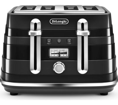DELONGHI Avvolta CTA4003.B 4-Slice Toaster - Black DELONGHI Avvolta CTA4003.B 4-Slice Toaster - Black